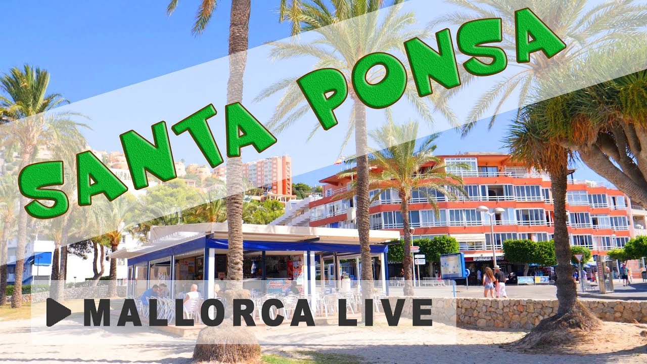 Strand Playa de Santa Ponsa - Schöner großer Sandstrand im Zentrum der Stadt Santa Ponsa